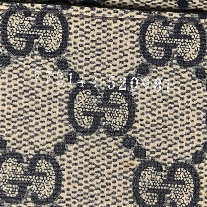 Gucci Canvas Calfskin Logo Print Medium Tote Bag Navy 8 of 12
