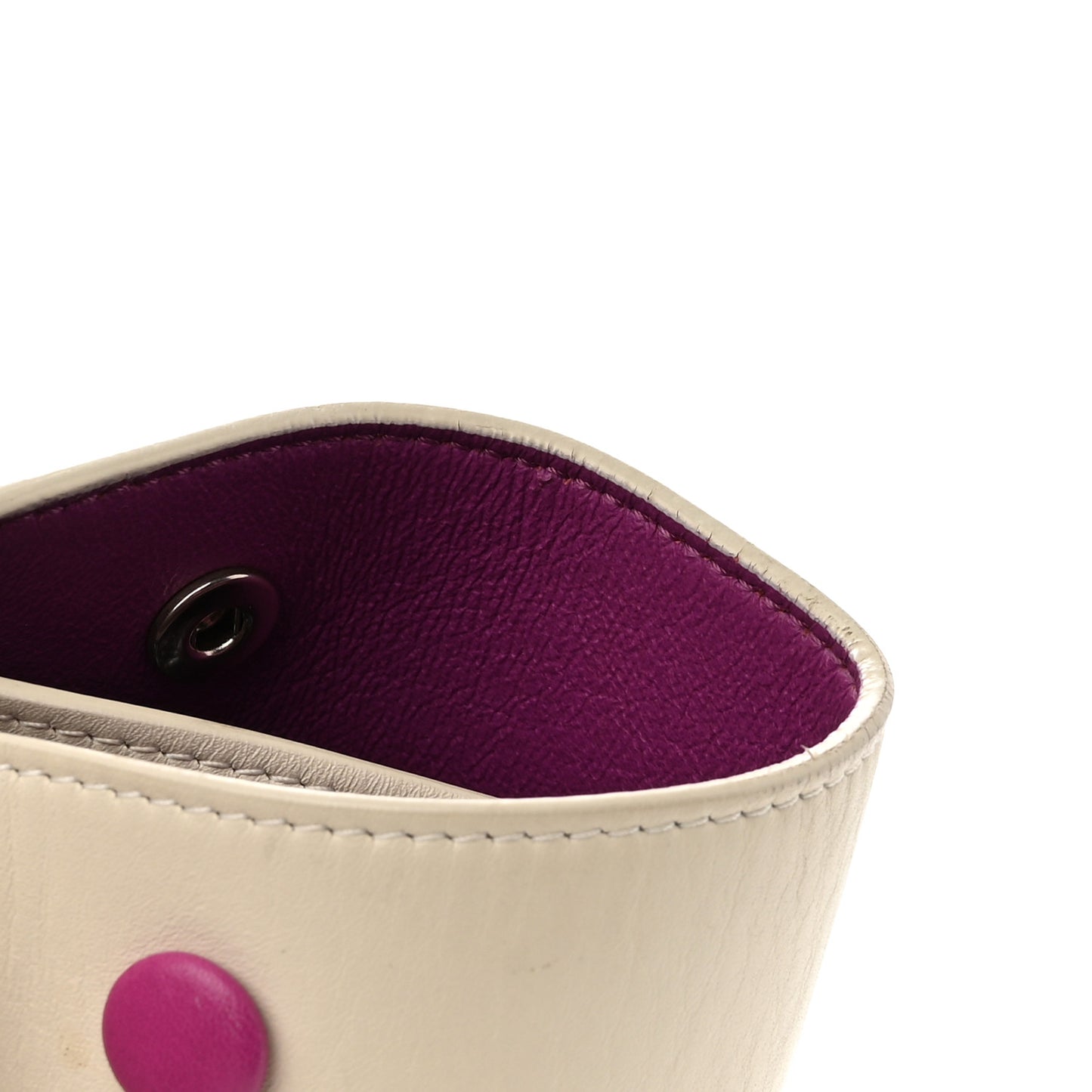 Smooth Calfskin Small Trapeze White Magenta