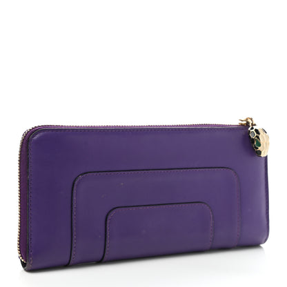 Bulgari Calfskin Serpenti Zip Around Wallet Amethyst 3 of 12