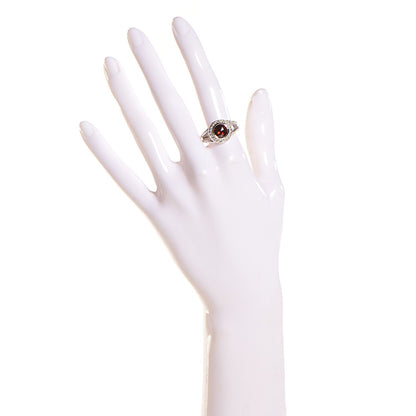 David Yurman Sterling Silver Diamond Garnet 8mm Petite Cerise Ring 54 7 2 of 4