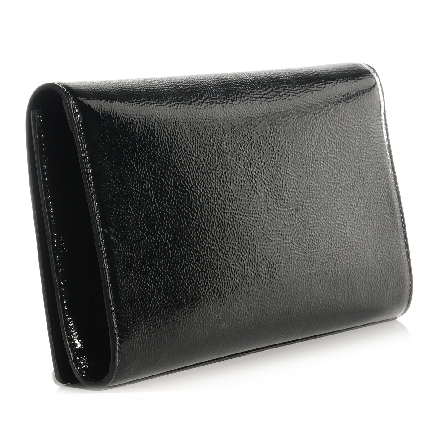 Textured Patent Monogram Large Belle De Jour Clutch Black
