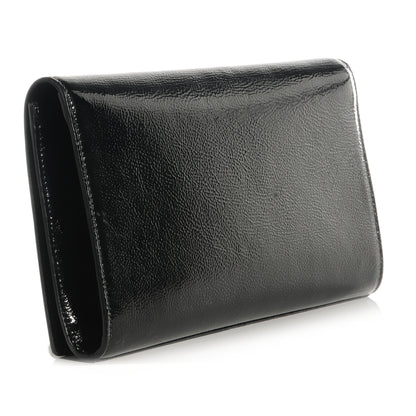 Saint Laurent Textured Patent Monogram Large Belle De Jour Clutch Black 3 of 7