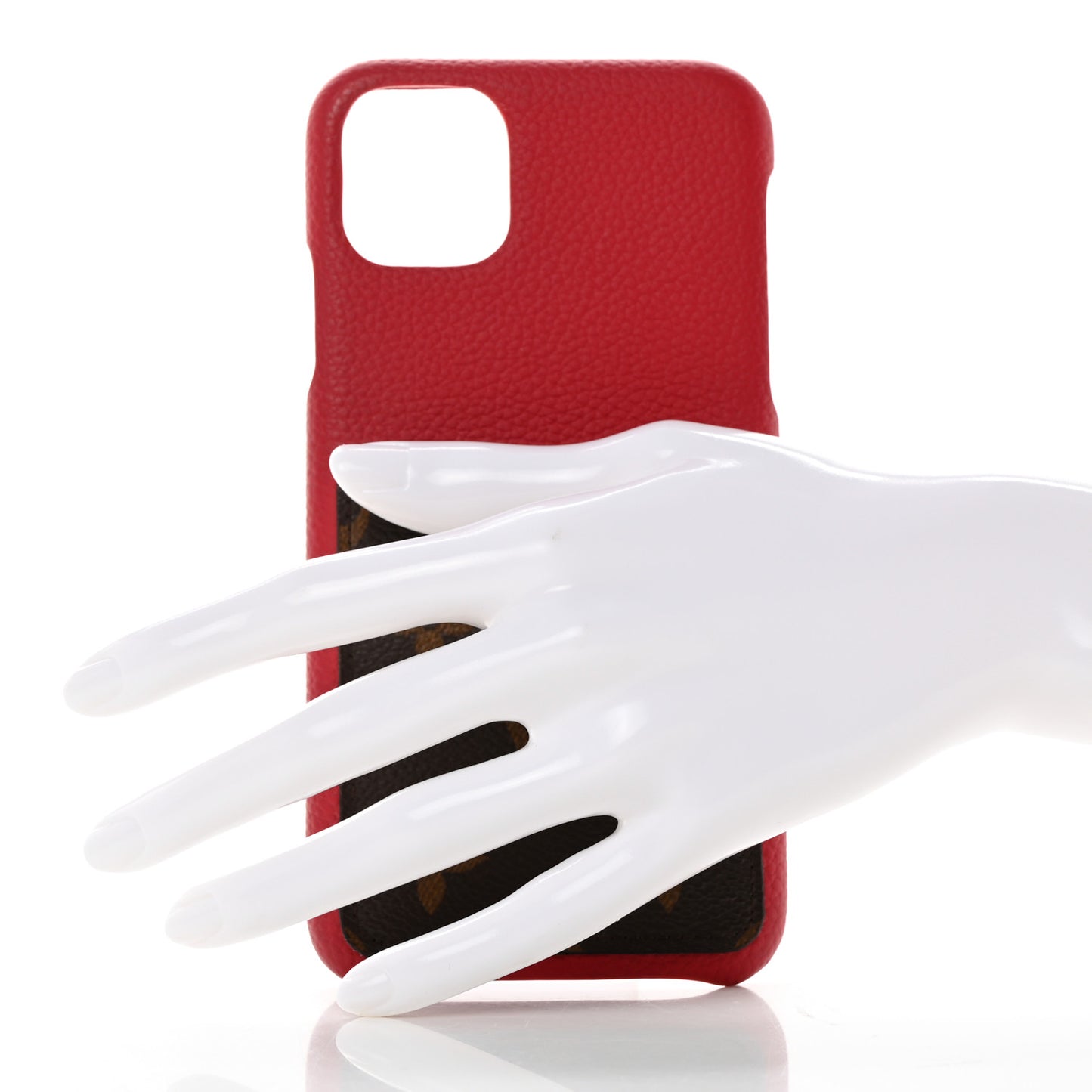 Calfskin Monogram iPhone 11 Pro Max Bumper Scarlet