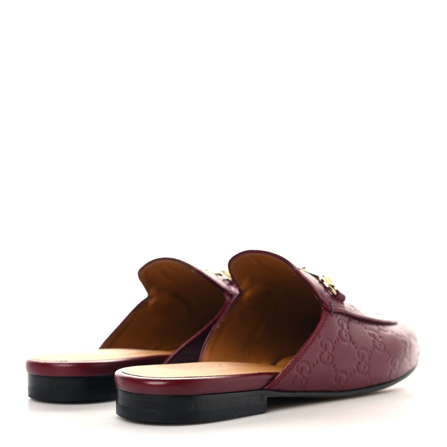 Gucci Glamour Calfskin Guccissima Womens Princetown Slippers 39 Rosso Ancora 5 of 10