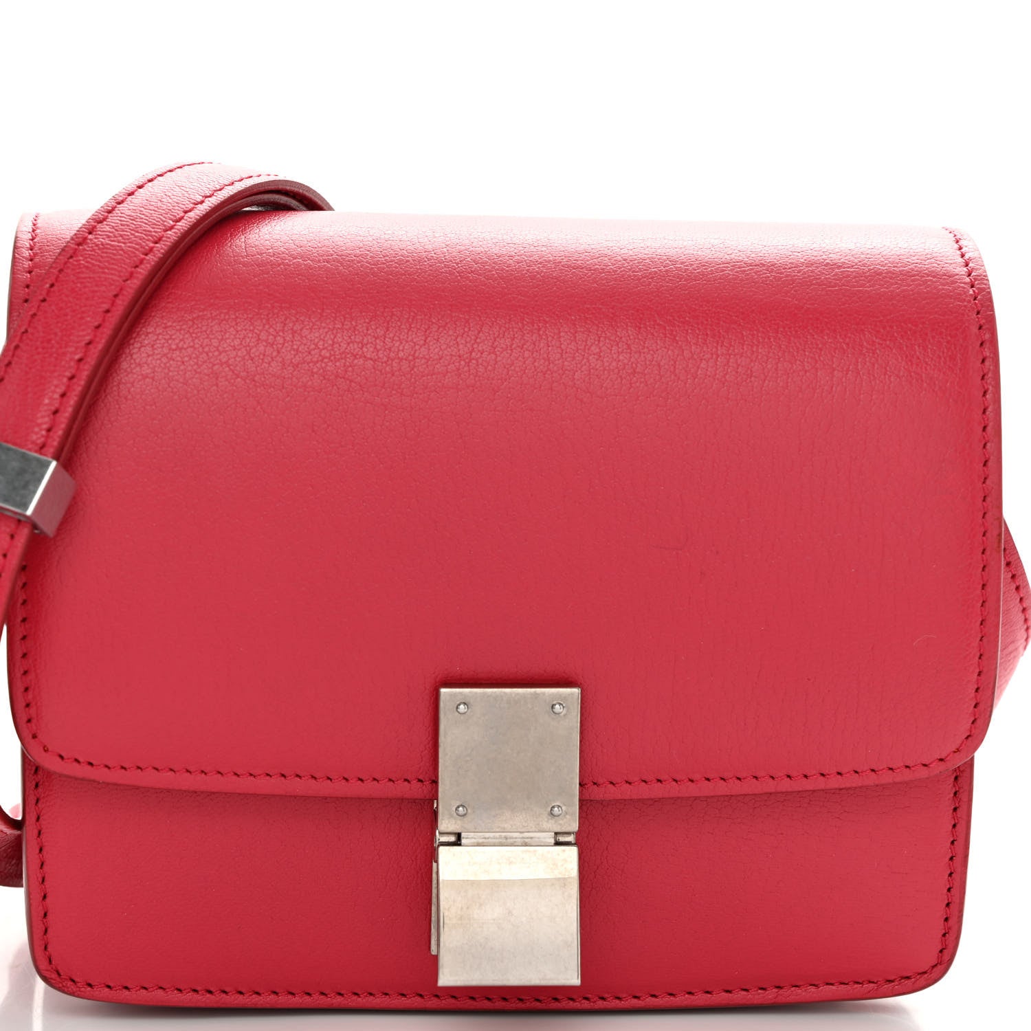 Celine Goatskin Small Classic Box Flap Bag Dark Pink 8 of 10