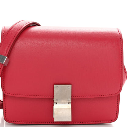 Celine Goatskin Small Classic Box Flap Bag Dark Pink 8 of 10