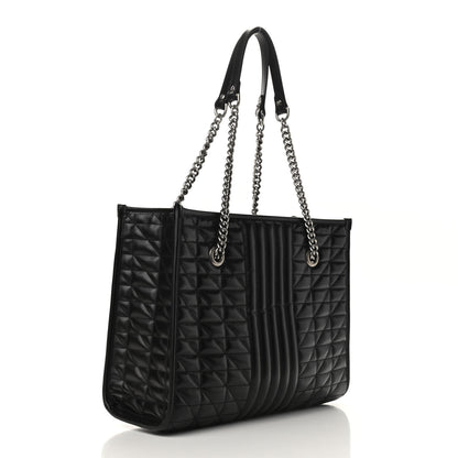 Gucci Calfskin Matelasse Aria Medium GG Marmont Shoulder Tote Black 3 of 9