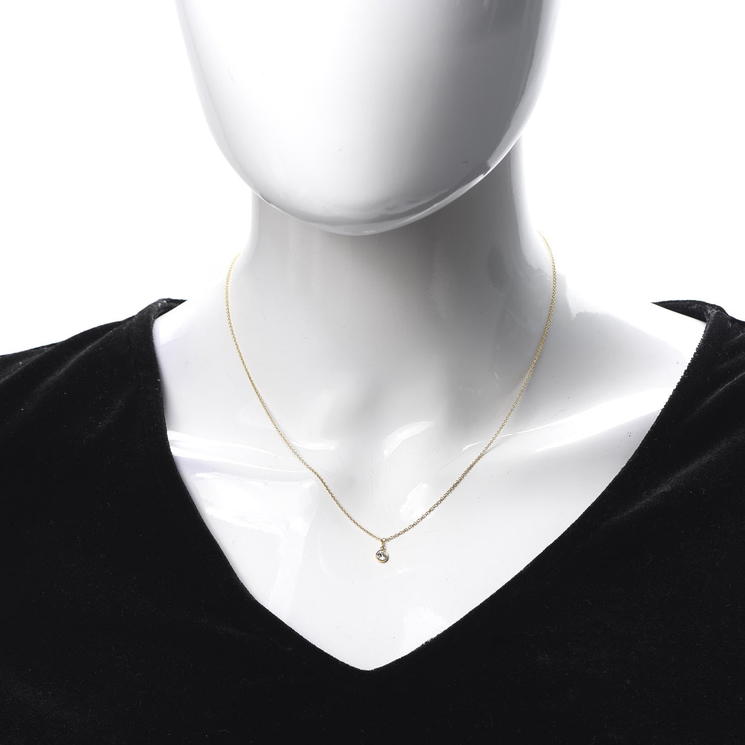 Tiffany 18K Yellow Gold Diamond .17ct Elsa Peretti Diamonds by the Yard Lariat Necklace 2 of 6