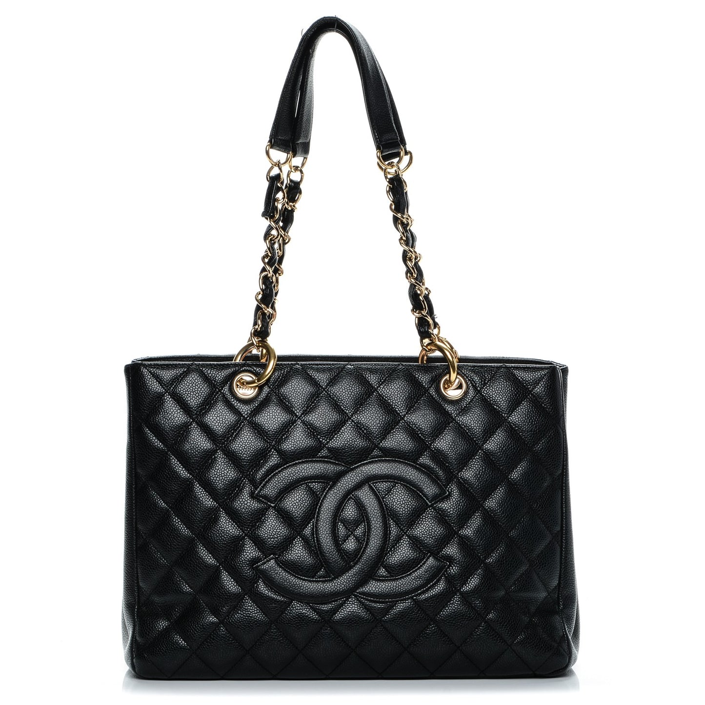 Caviar Quilted Grand Shopping Tote GST Black