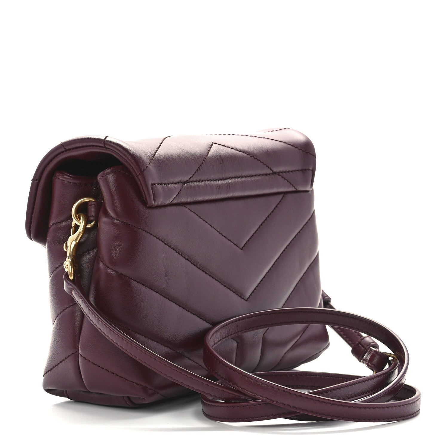 Saint Laurent Calfskin Y Quilted Monogram Toy Loulou Monogram Crossbody Bag Rouge Legion 3 of 13