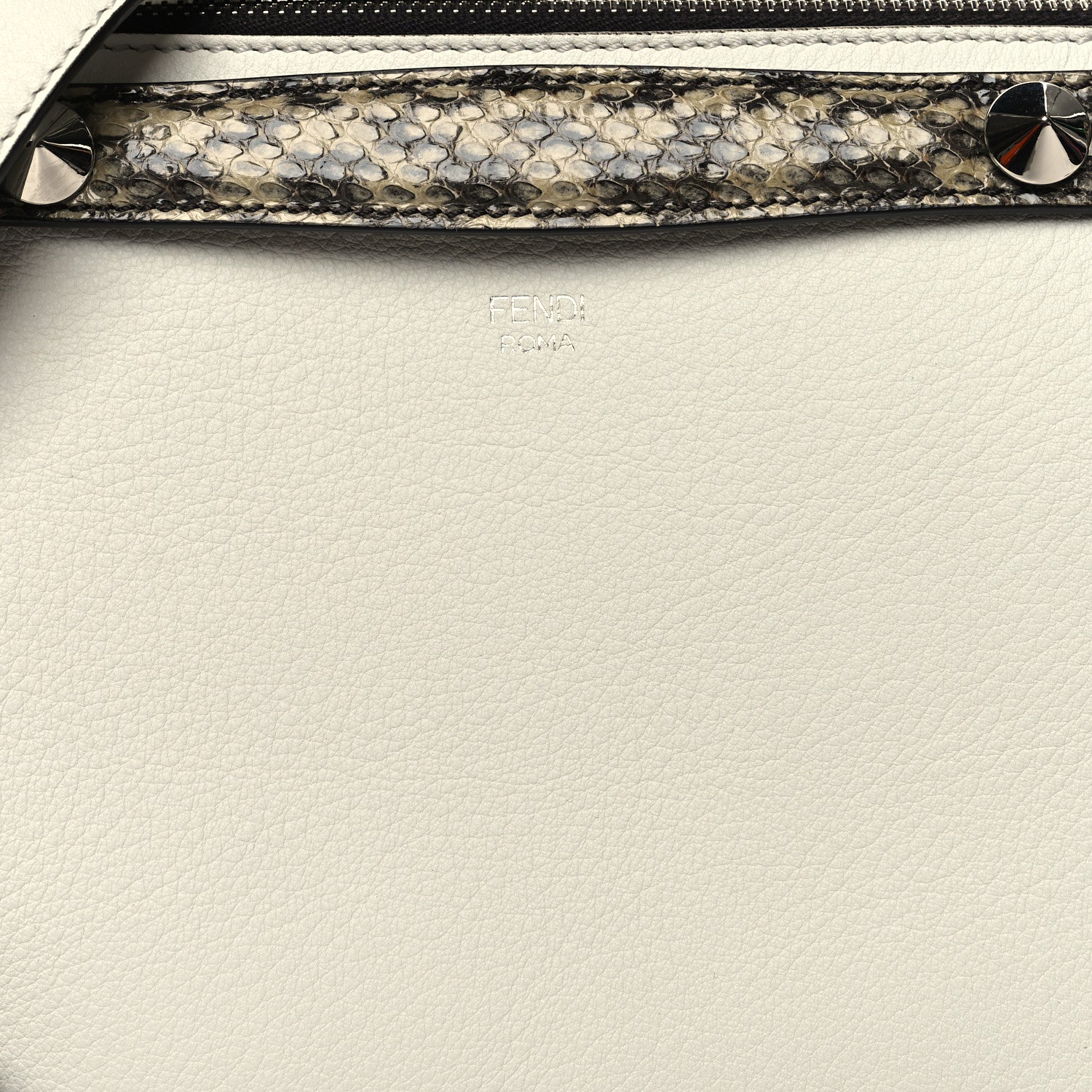 Fendi Vitello Dolce Elaphe Medium By The Way Boston Bag White Ice Multicolor 9 of 14