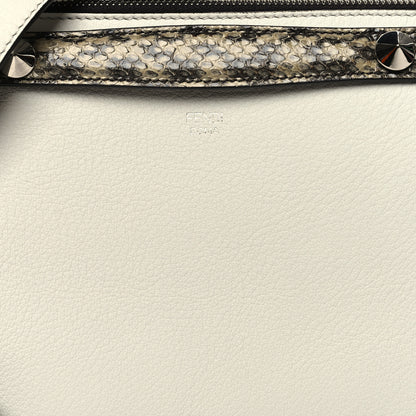 Fendi Vitello Dolce Elaphe Medium By The Way Boston Bag White Ice Multicolor 9 of 14