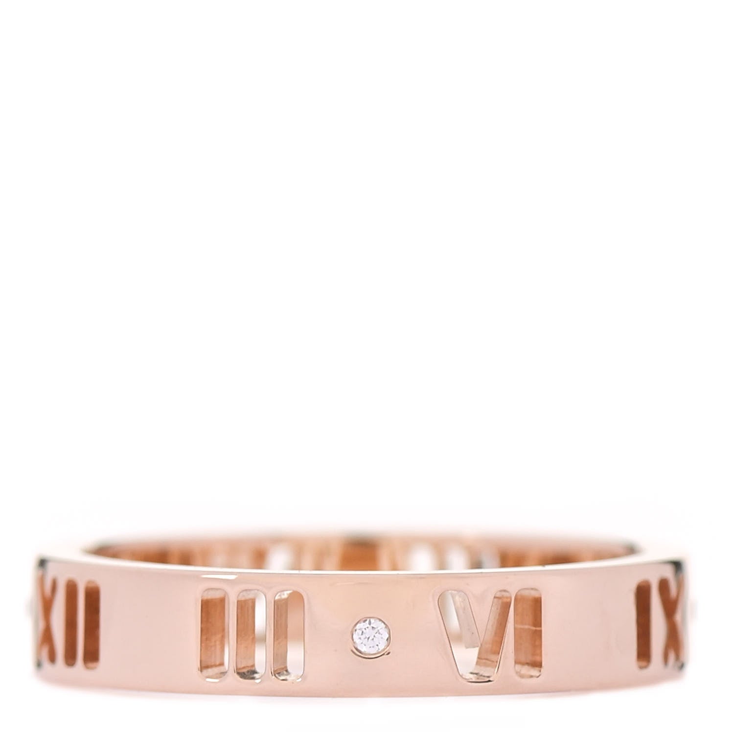 Tiffany 18K Rose Gold Diamond Atlas Pierced Ring 50 5.5 1 of 5