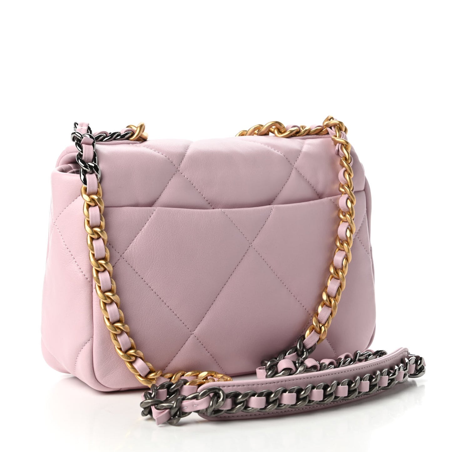Lambskin Quilted Medium Chanel 19 Flap Light Pink