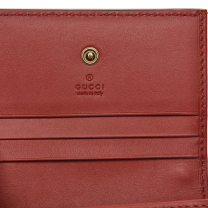 Gucci GG Supreme Monogram Cherry Embellished Card Case Wallet Hibiscus Red 6 of 7