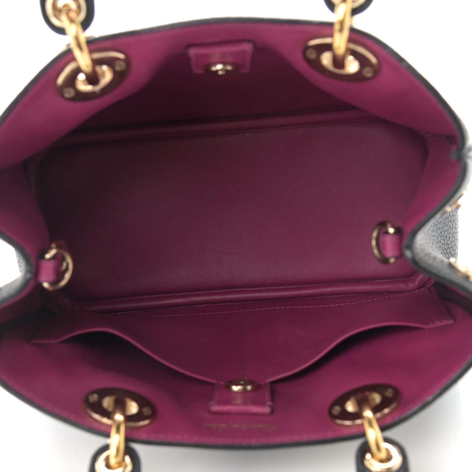 Christian Dior Bullcalf Small Diorissimo Tote Black Rose Indien 5 of 11