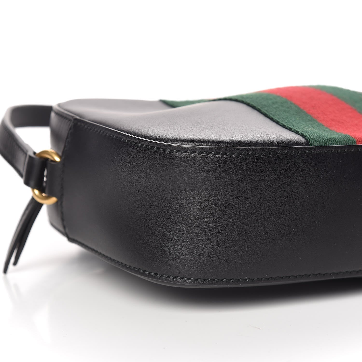 Gucci Calfskin Web Small Webby Bee Shoulder Bag Black 5 of 11