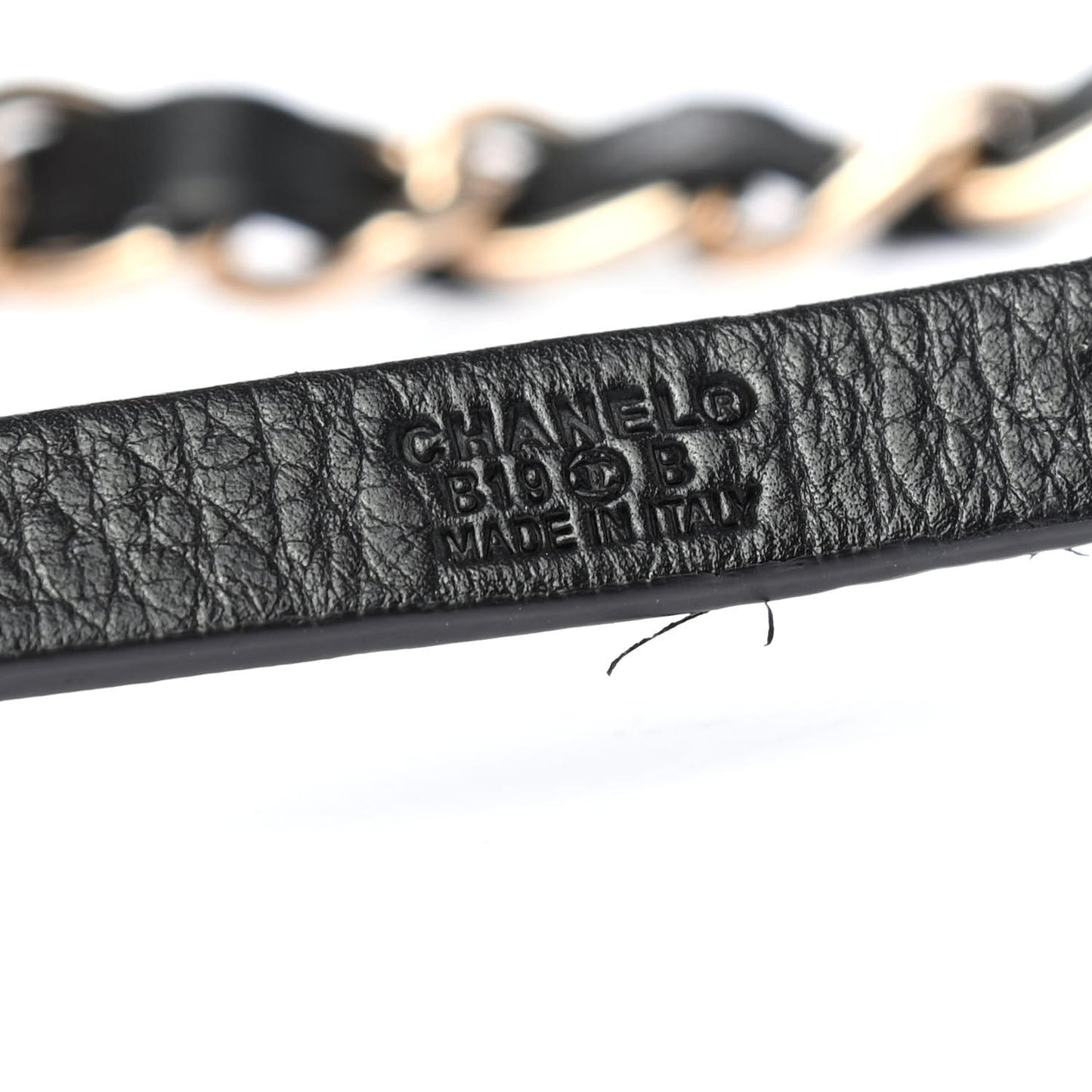Lambskin CC Chain Belt 90 36 Black Gold