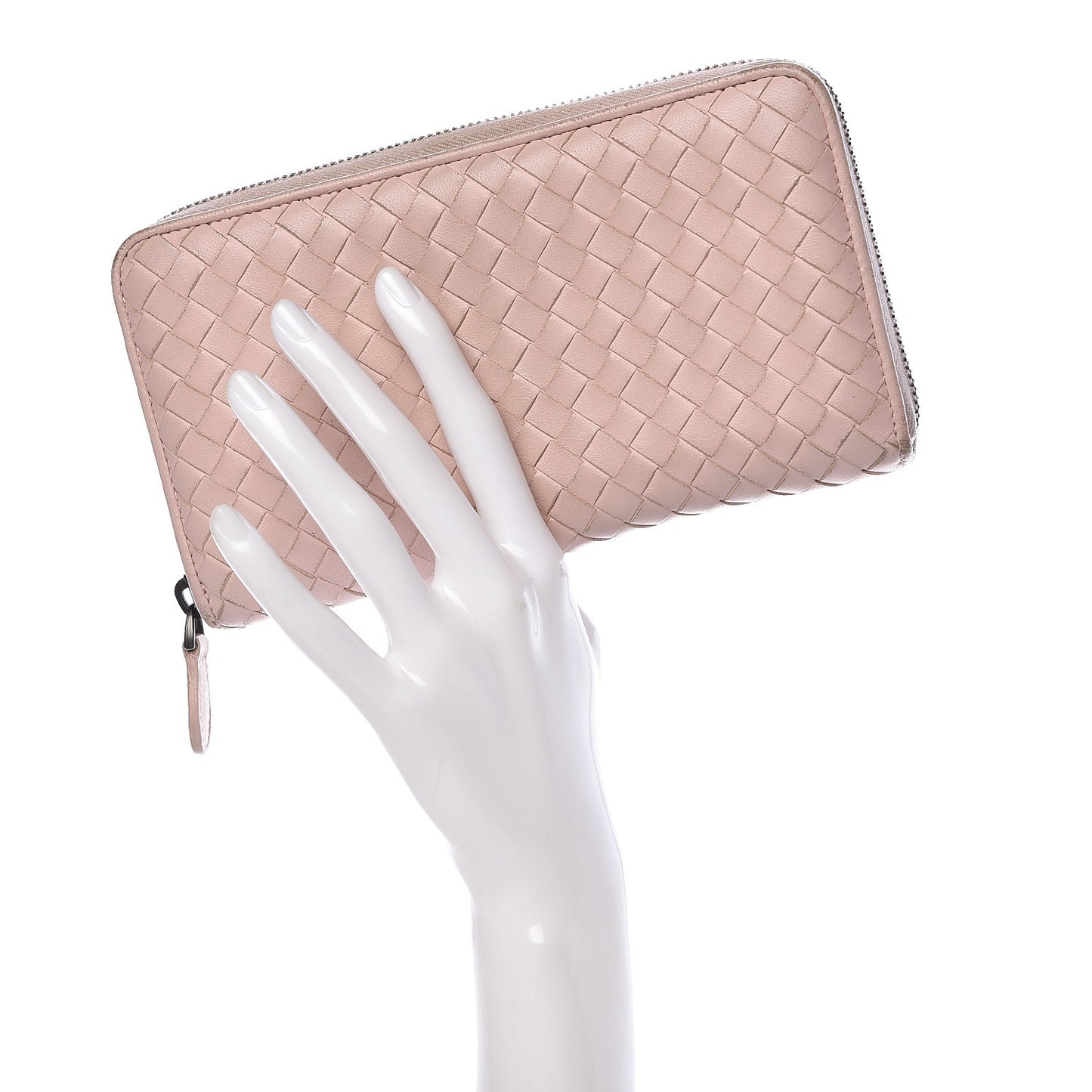 Nappa Intrecciato Zip Around Wallet Lotus