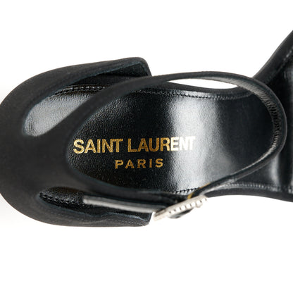 Saint Laurent Crepe De Chine Opyum 110 Sandals 38.5 Black 6 of 8