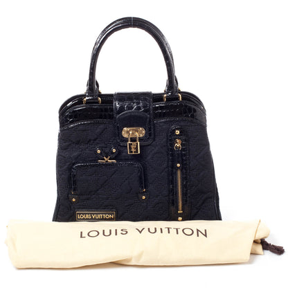 Louis Vuitton Monogram Silk Pony Hair Alligator Trim Linda Black 11 of 11