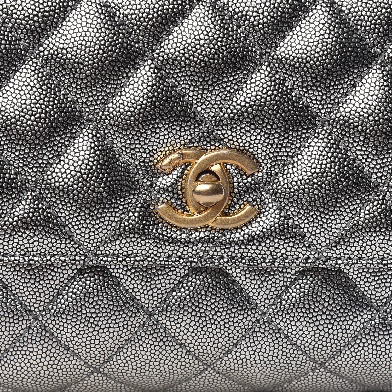 Chanel Metallic Caviar Quilted Mini Coco Handle Flap Silver 8 of 10