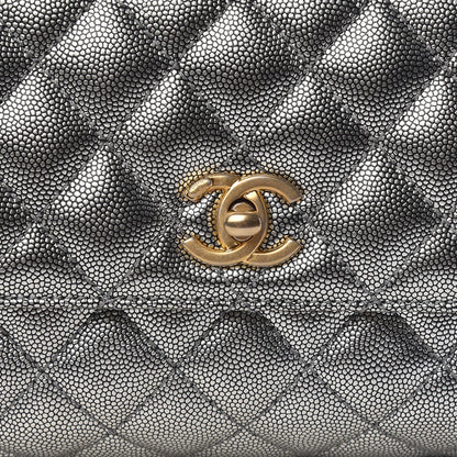 Chanel Metallic Caviar Quilted Mini Coco Handle Flap Silver 8 of 10