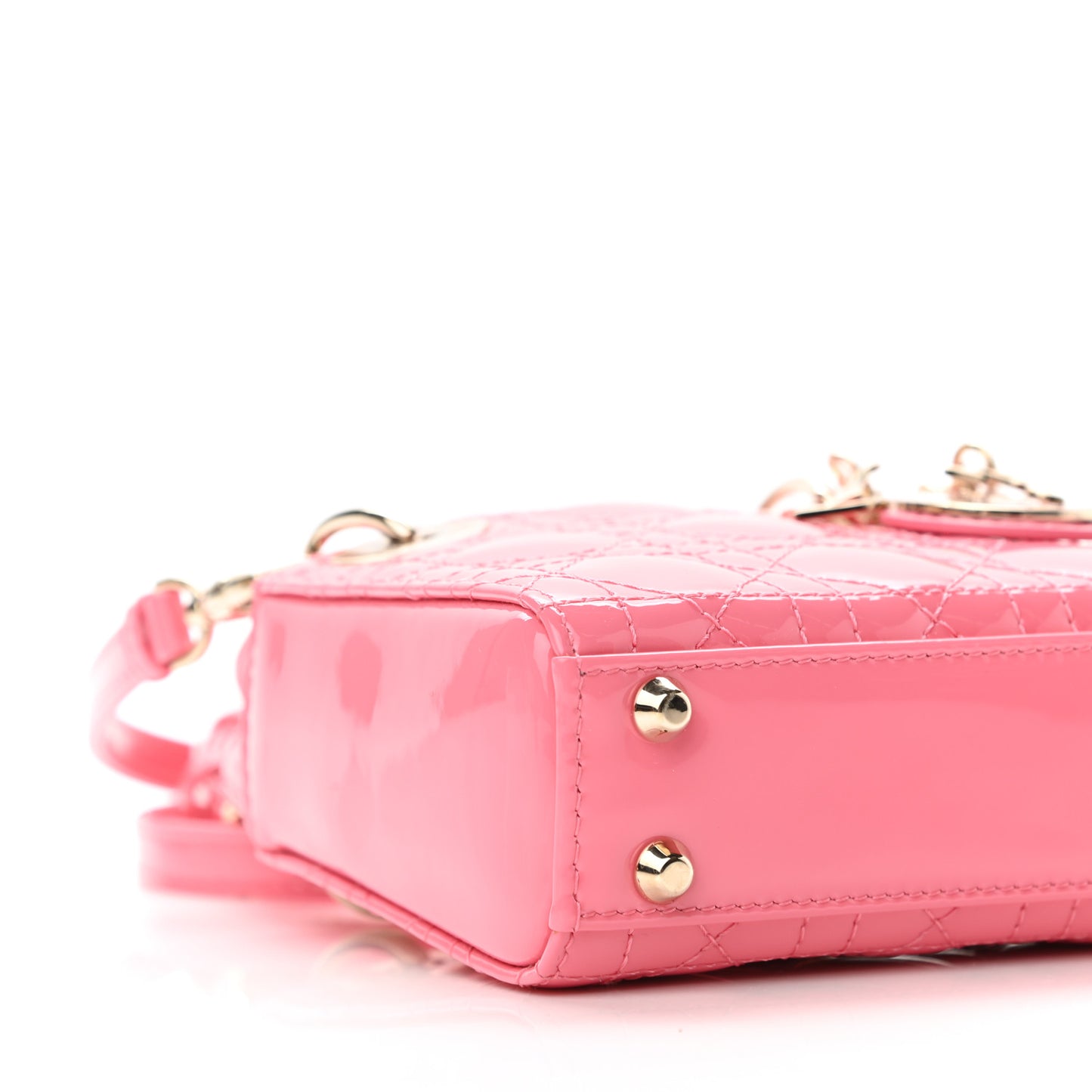 Patent Cannage Micro Lady Dior Peony Pink