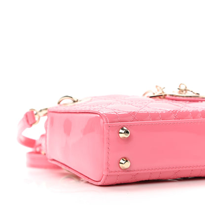 Christian Dior Patent Cannage Micro Lady Dior Peony Pink 8 of 9