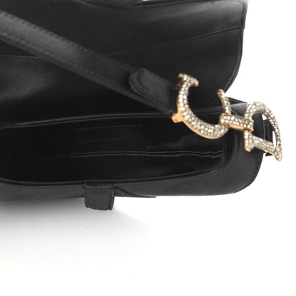Christian Dior Satin Crystal Mini Saddle Bag Black 5 of 10