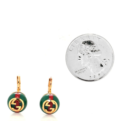 Gucci Resin Web Earrings Red Green Gold 2 of 4