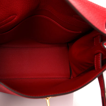 Hermes Taurillon Clemence Kelly Ado Backpack Rouge Casaque 5 of 10