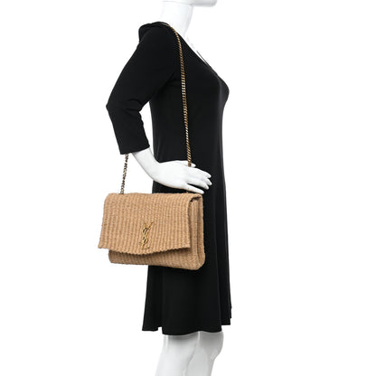 Saint Laurent Raffia Medium Monogram Kate Satchel Natural 2 of 10