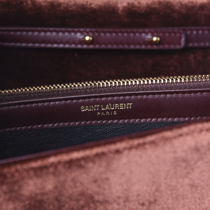Saint Laurent Textured Velour Monogram Chain Wallet Red Clay 6 of 9