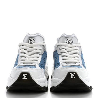 Louis Vuitton Calfskin Monogram Denim Run 55 Sneakers 38 Blue 2 of 8