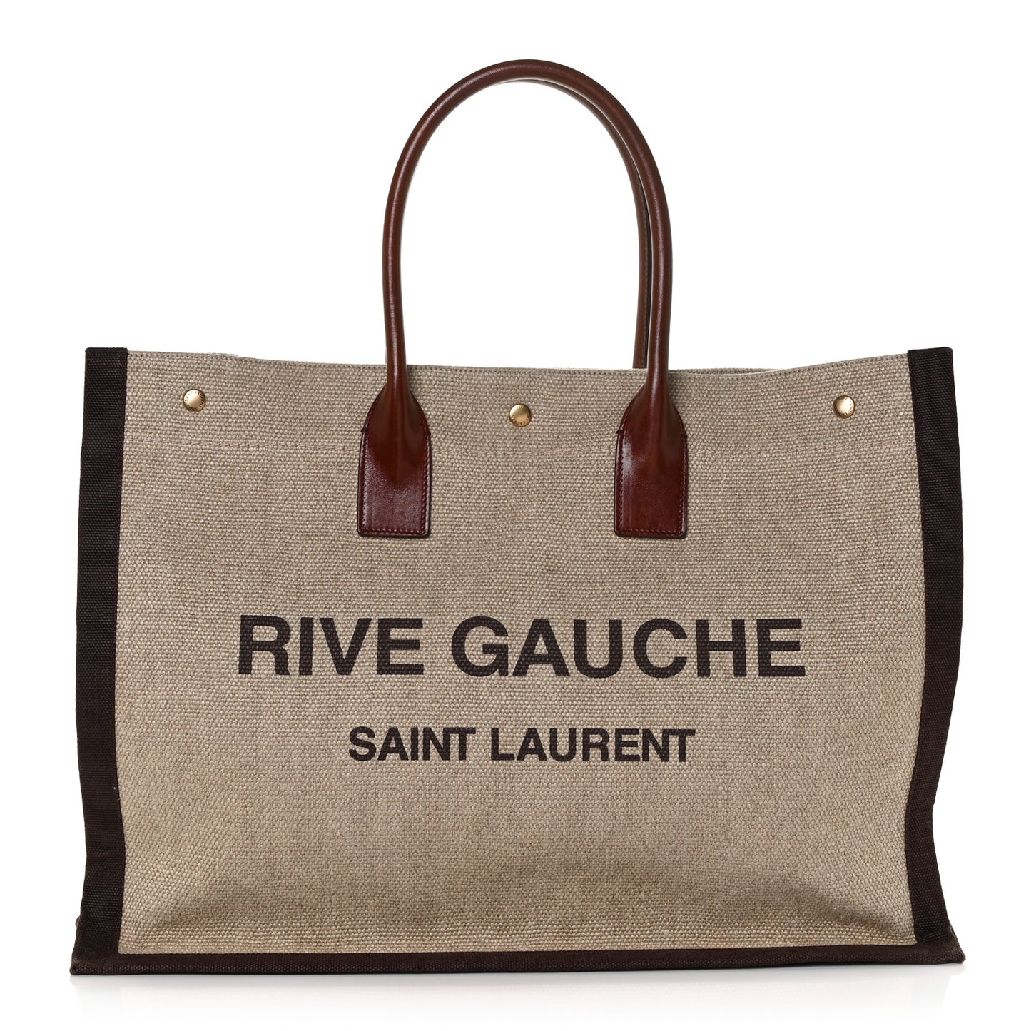 Linen Calfskin Rive Gauche Tote Natural