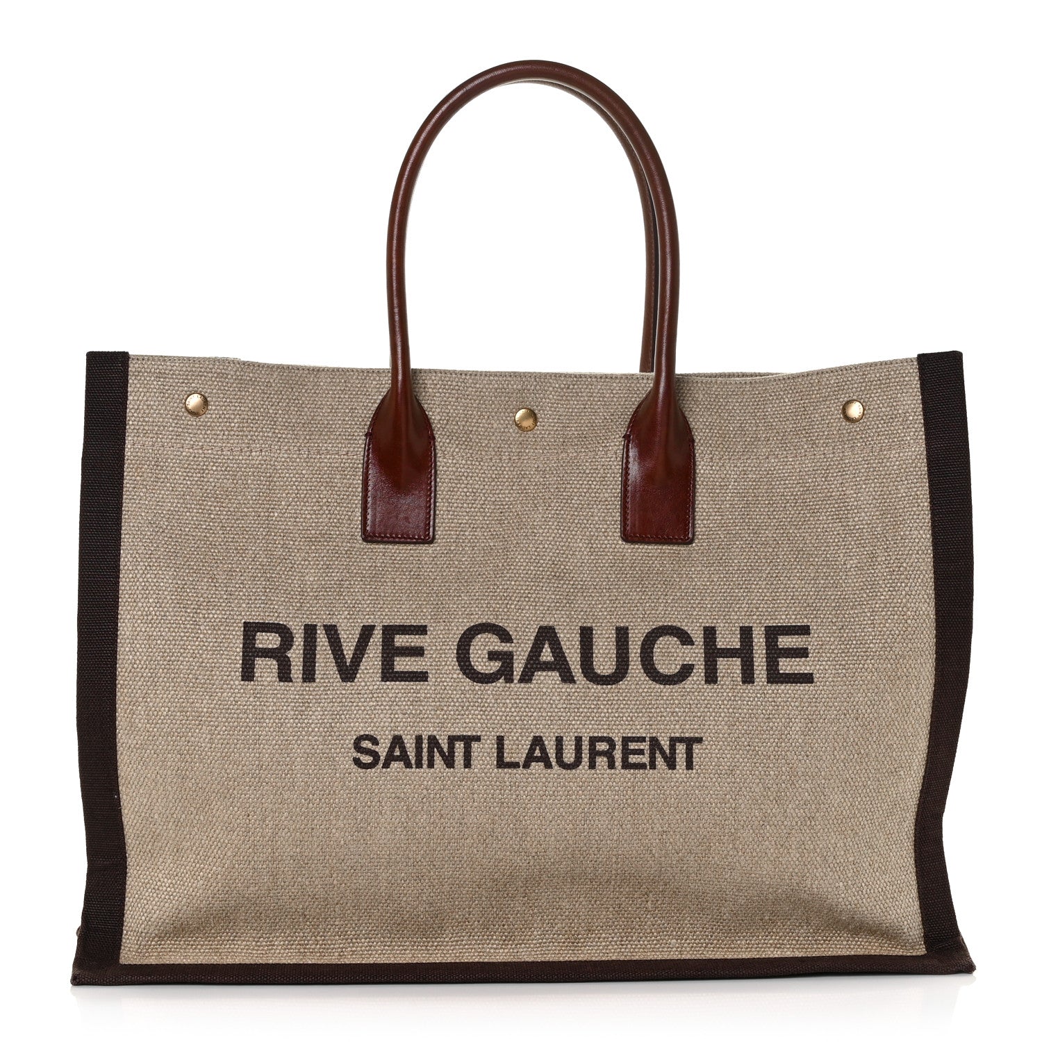 Saint Laurent Linen Calfskin Rive Gauche Tote Natural 1 of 10