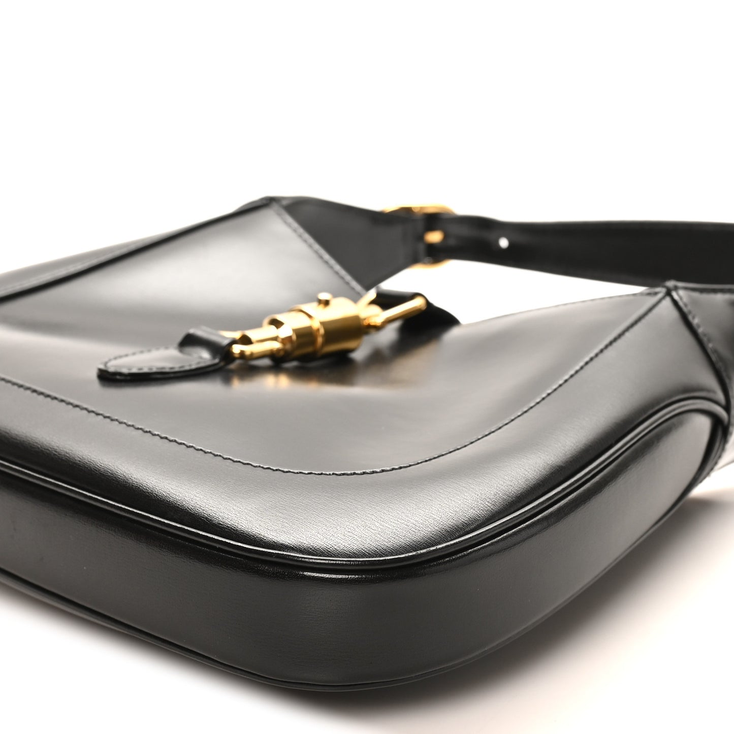 Boarded Dyana Lux Calfskin Small Jackie 1961 Hobo Black
