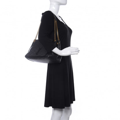 Saint Laurent Grain De Poudre Chevron Monogram Medium Nolita Black 2 of 10