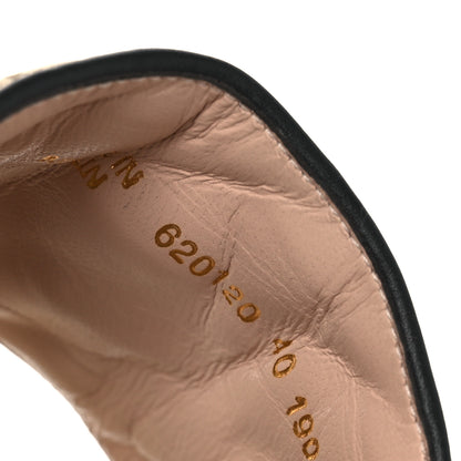 Gucci Monogram Matelasse GG Marmont Espadrille 20mm Slide Sandals 40 Beige Ebony Black 10 of 13