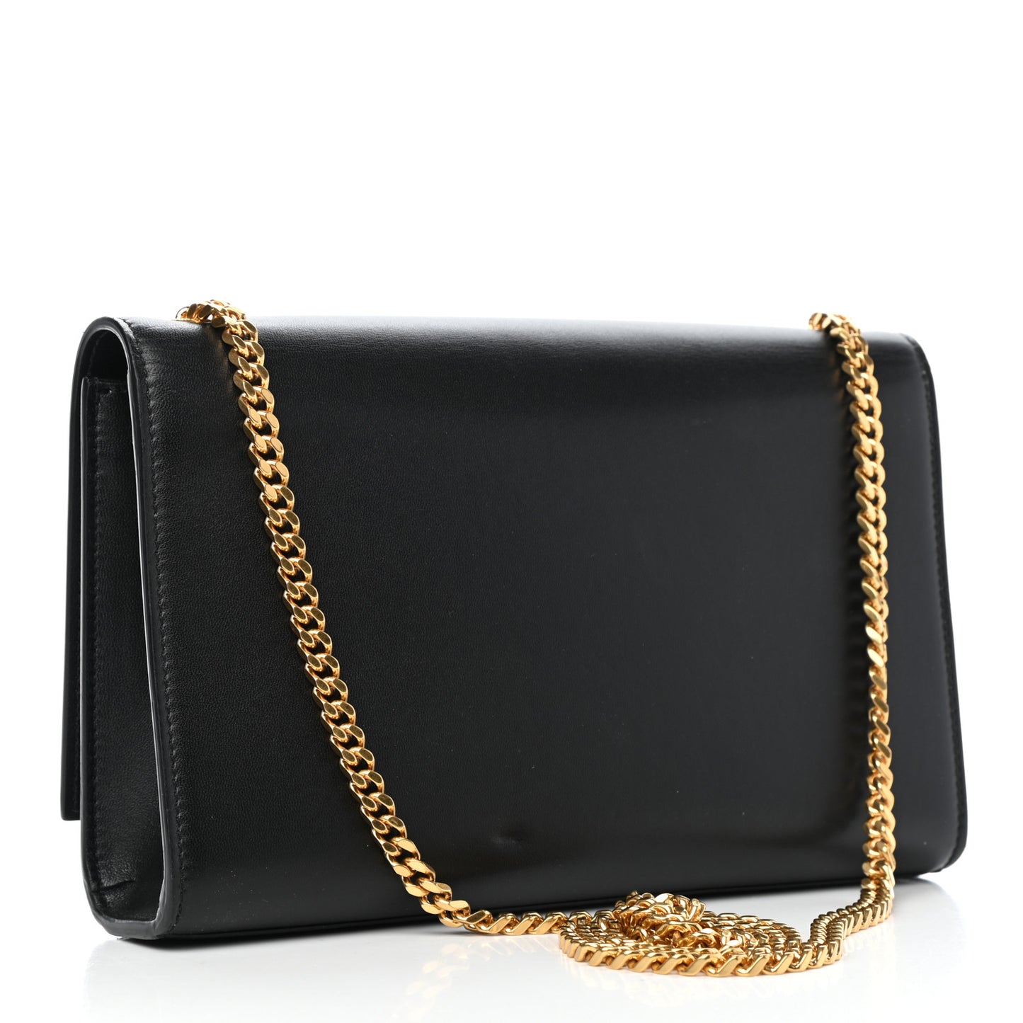 Calfskin Crystal Medium Monogram Kate Satchel Black