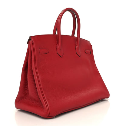 Hermes Taurillon Clemence Birkin 35 Rouge Garance 3 of 12
