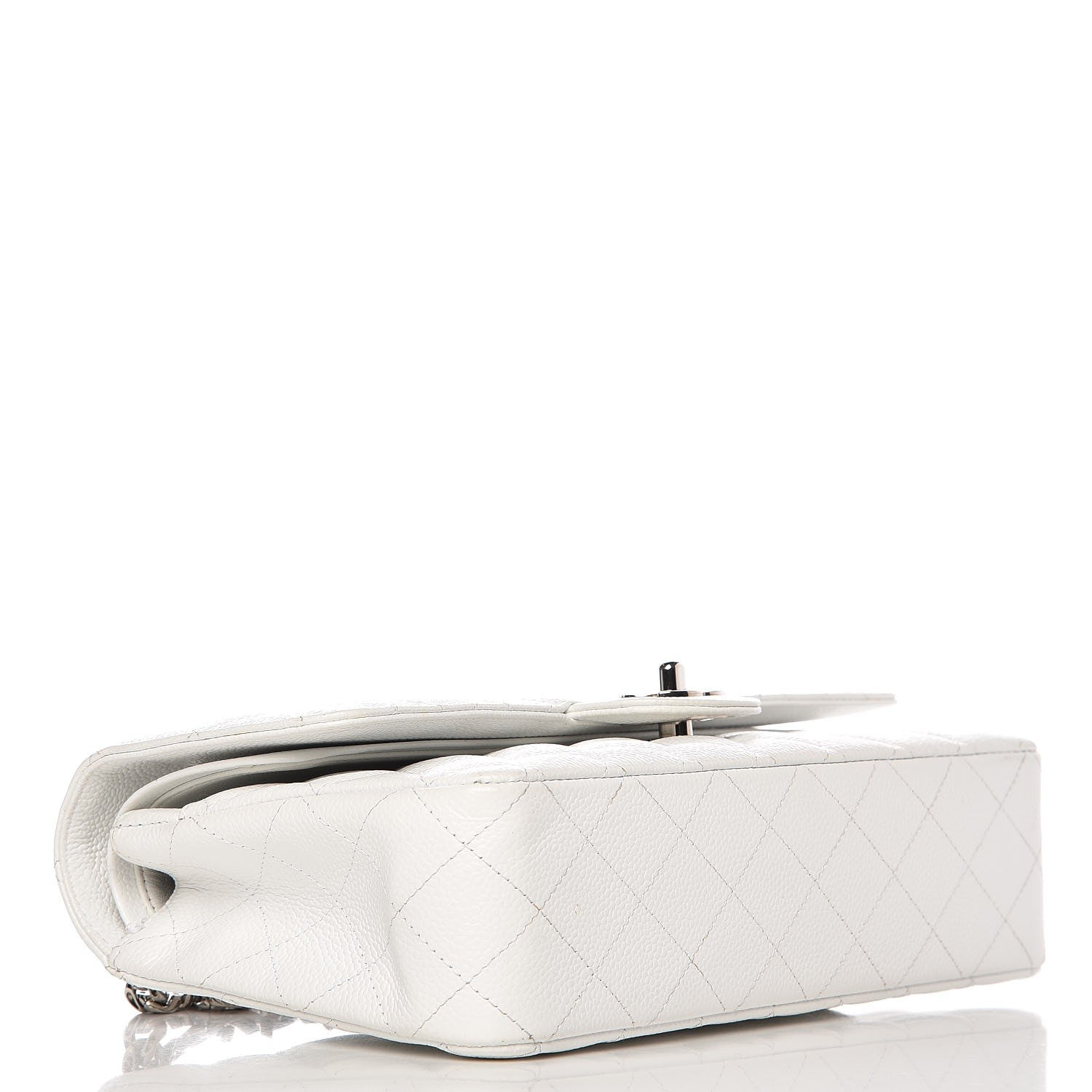 Chanel Caviar Quilted Medium Double Flap Bijoux Chain White 5 of 16