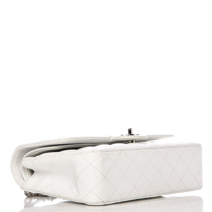 Chanel Caviar Quilted Medium Double Flap Bijoux Chain White 5 of 16