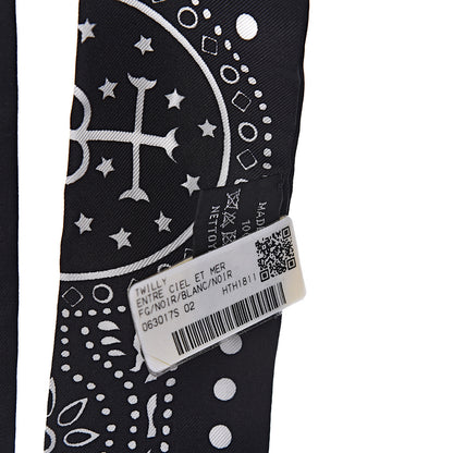 Hermes Silk Entre Ciel Et Mer Twilly Black White 3 of 5