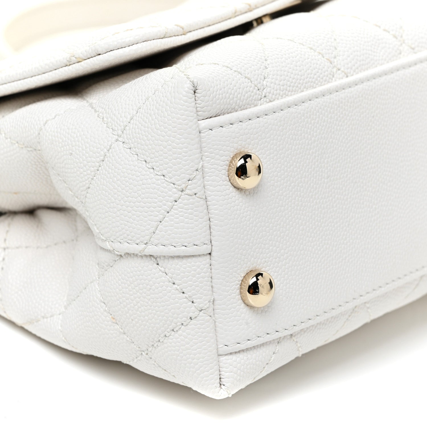 Chanel Caviar Quilted Extra Mini Coco Handle Flap White 9 of 12