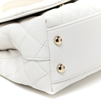 Chanel Caviar Quilted Extra Mini Coco Handle Flap White 9 of 12