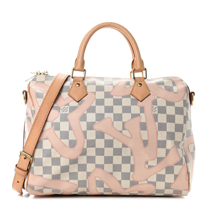 Louis Vuitton Damier Azur Tahitienne Speedy Bandouliere 30 Rose Ballerine 1 of 9