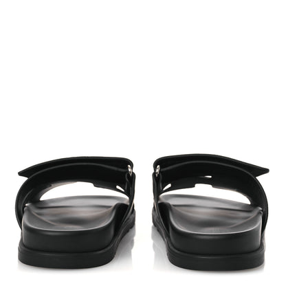 Hermes Calfskin Womens Chypre Sandals 39 Black 6 of 11