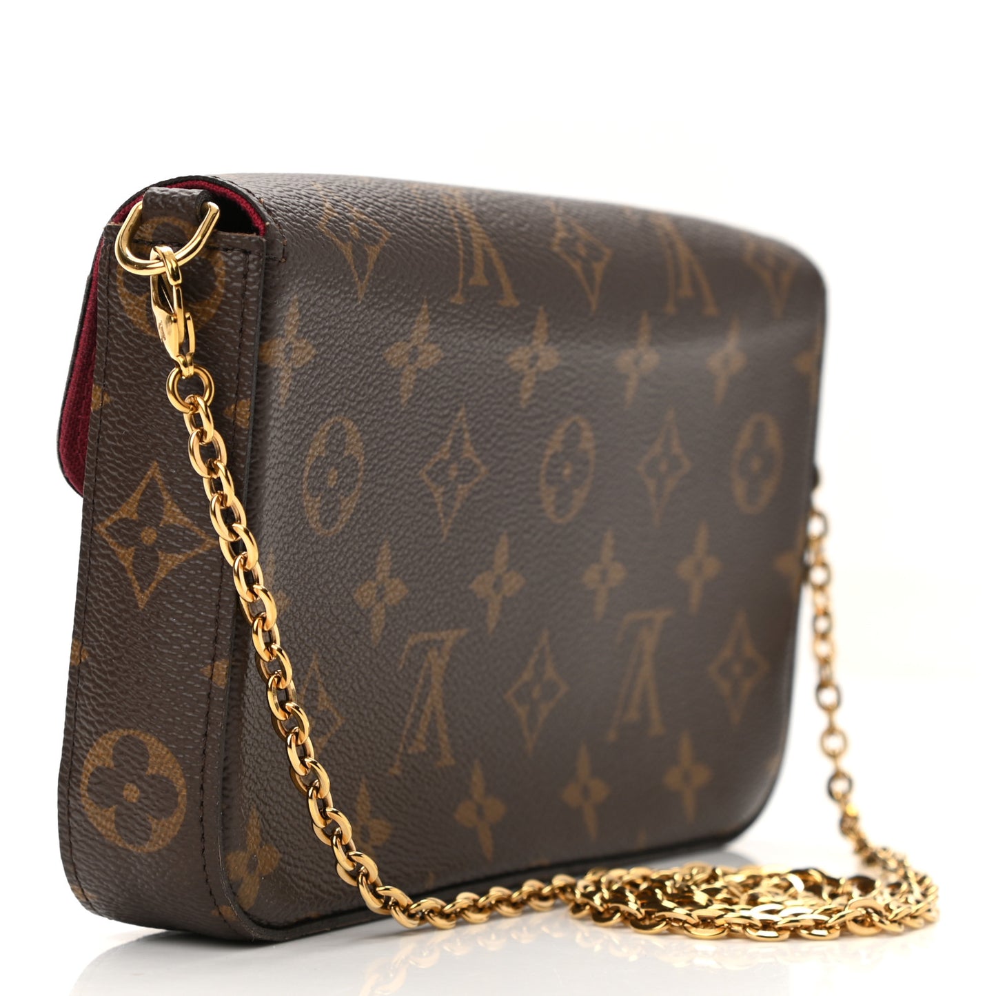 Monogram Pochette Felicie Chain Wallet Fuchsia